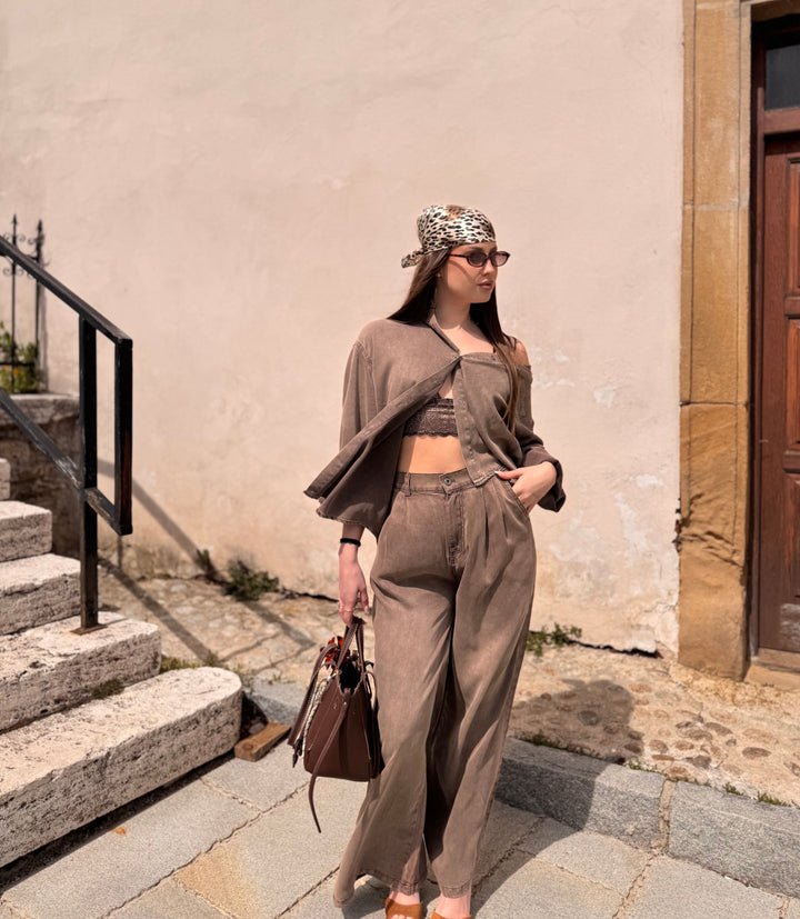 Hnedá oversize košeľa VINTAGE