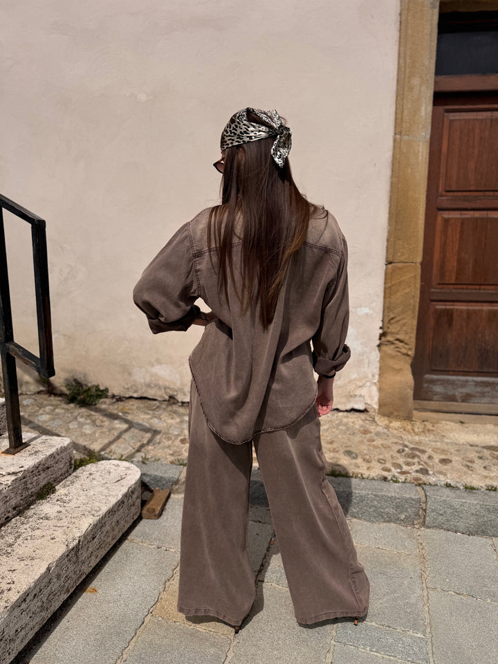 Hnedá oversize košeľa VINTAGE