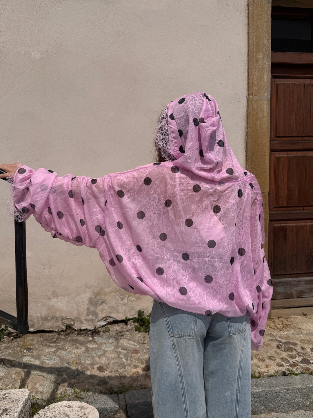 Dámska oversize bunda s čipkou CELESTE